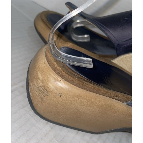 Dansko Sandals Womens US 8  Slide Blue Leather Slip On Wedge Flip Flop EU 38 - Picture 7 of 16